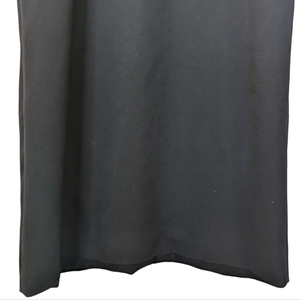 Shoshanna Black Minimalist Midi Dress Mock Neck Keyhole LBD 2 - Picture 7 of 14